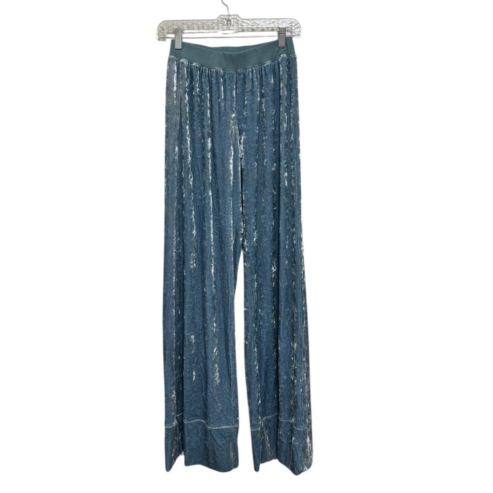 NWT ATM Anthony Thomas Melillo Velvet Wide Leg Pants in Baby Blue - Size S